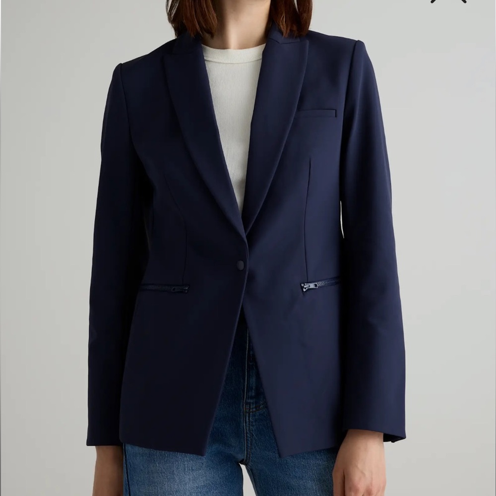 Quince Navy Scuba Blazer Women’s XL